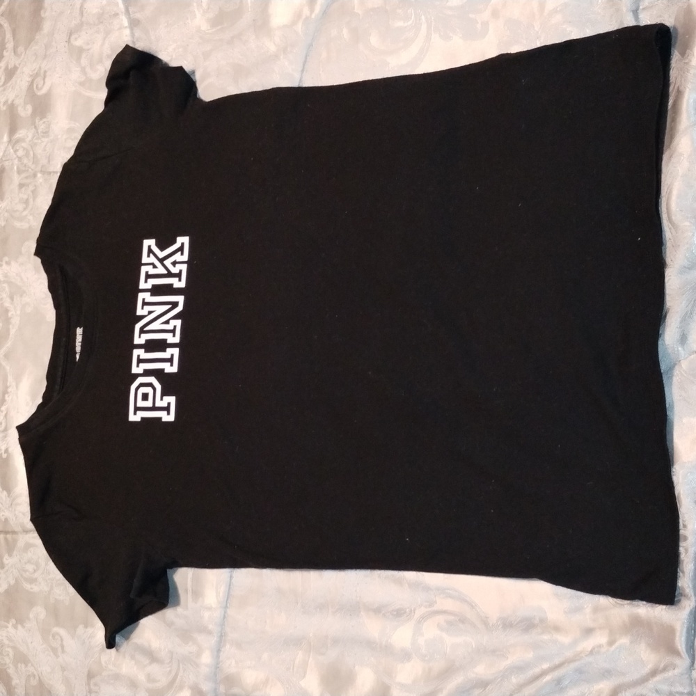 Victoria’s Secret PINK T-Shirt Black Sz XS Pre-owned Great Condition!!!